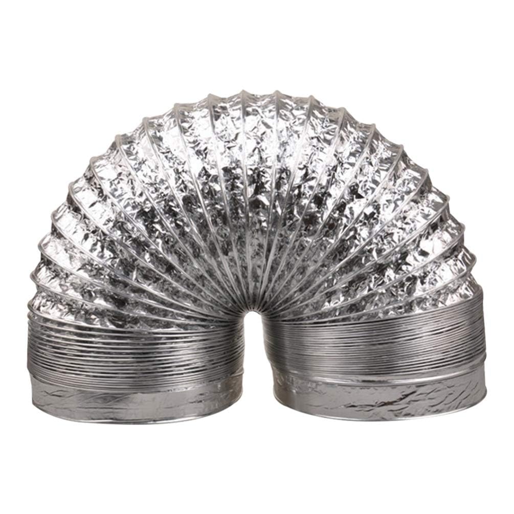 Ultechnovo Silver High Temperature Resistant Foil Duct Hose 6.56Ft X 7.09In Flexible Aluminum Ventilation Exhaust Hose For Hvac Kitchen Bathroom Grow Room
