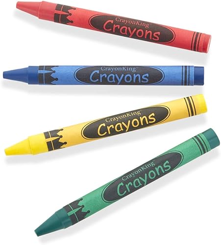 CrayonKing 3000 crayones a granel 3000 crayones individuales en 4 colores rojo azul amarillo verde restaurantes recuerdos de fiesta cumpleaños