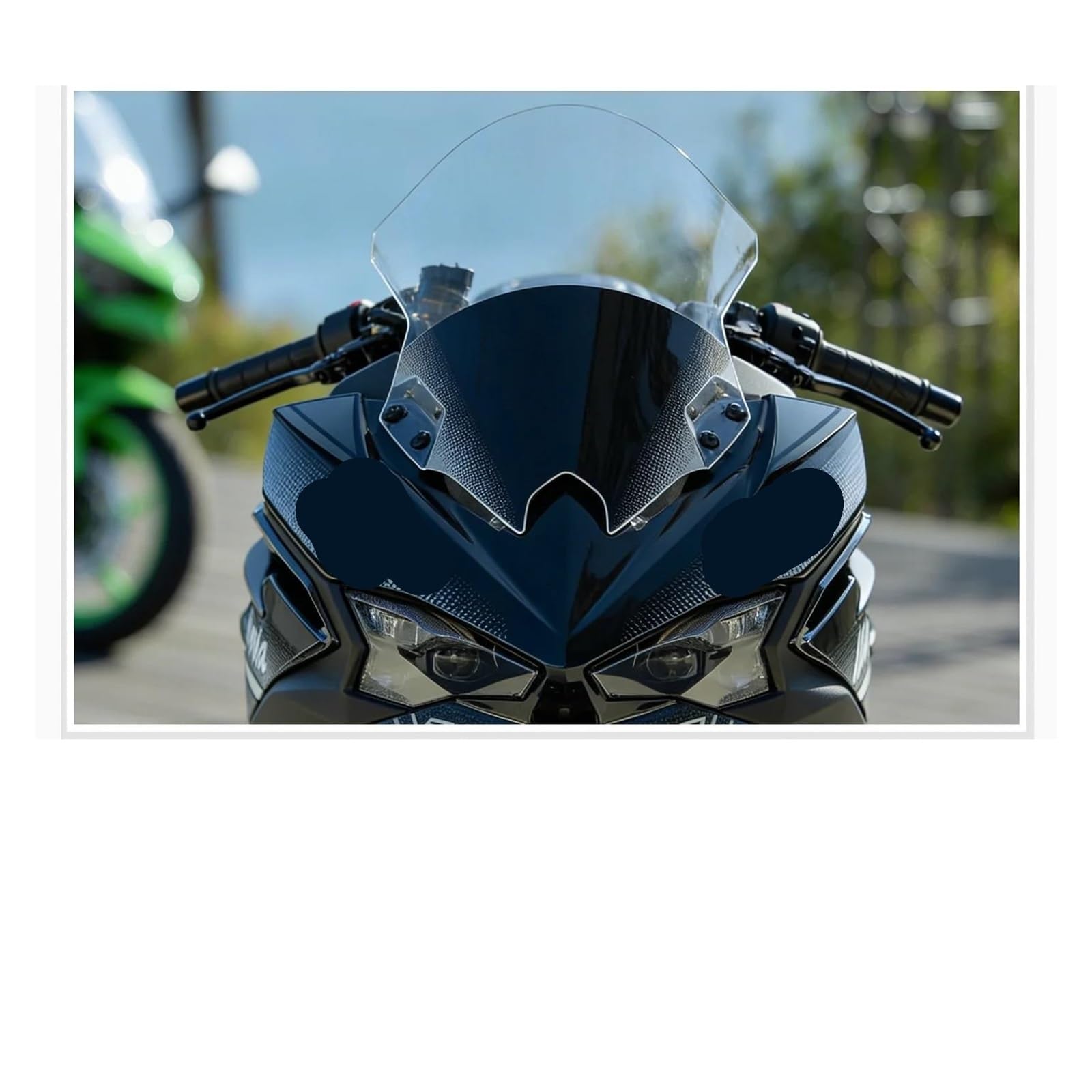 cupolino moto Per Kawasaki Per Ninja 500 Per SE Per 2024-2025 Parabrezza Moto Doppia Bolla Deflettore Del Vento(verde)