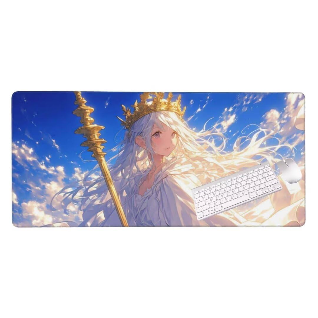 Alfombrilla de ratón 1400x600x3 MM, Alfombrilla Ratón XXL Extendida de Gran Tamaño con Bordes Cosidos, Base de Goma Antideslizante Almohadilla para Teclado, Hadas de la animación S-2873