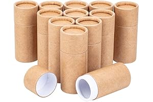BENECREAT BurlyWood Kraft Paperboard Round Tubes Cardboard Lip Balm Tubes