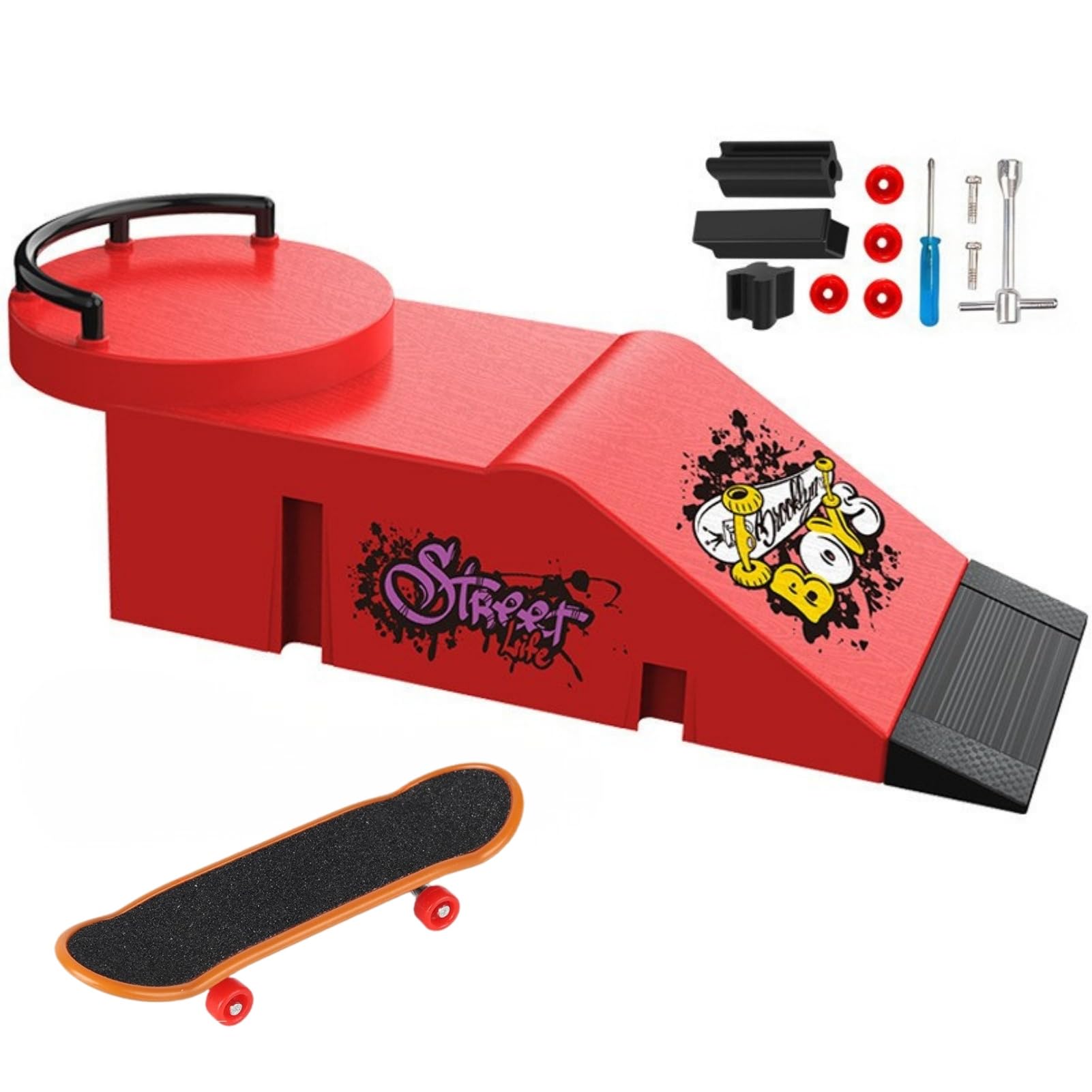 Skate Dedos y Rampa, Mini Fingerboard Park Kit Tech Deck Finger Skate Juego de Tech Deck Finger Skate con Rampa y Otros Accesorios, para Niños y Niñas Regalo (E) — view 13