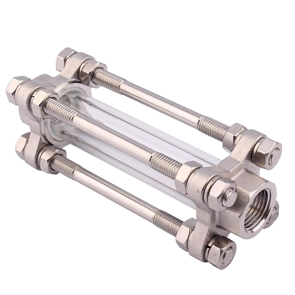 PFRANK 1/4'' 3/8'' 1/2'' 3/4'' 1'' BSP Weibliche Schauglas Diopter for Homebrew Brewing 304 Edelstahl (Size : 1/2")