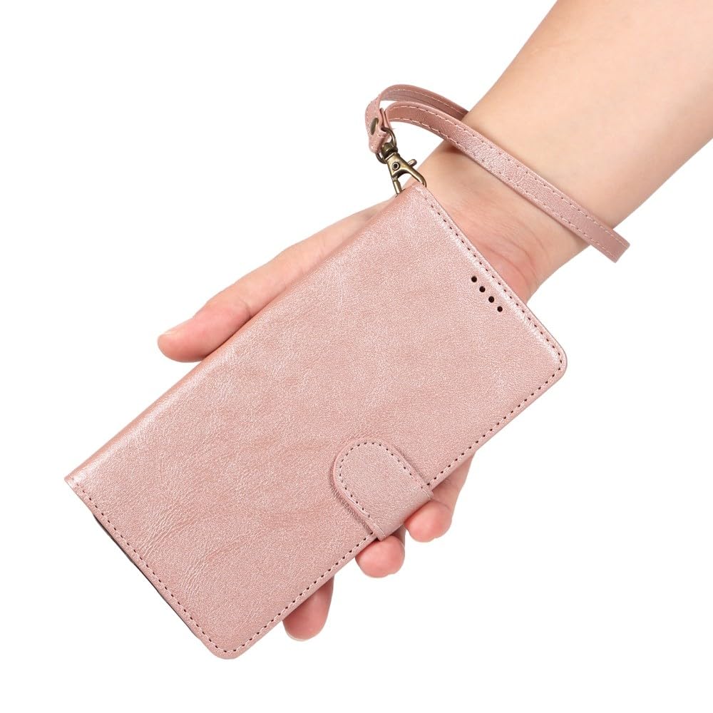 Generic Étui compatible avec Samsung Galaxy S8 (couleur : or rose) Étui portefeuille en cuir souple à rabat arrière