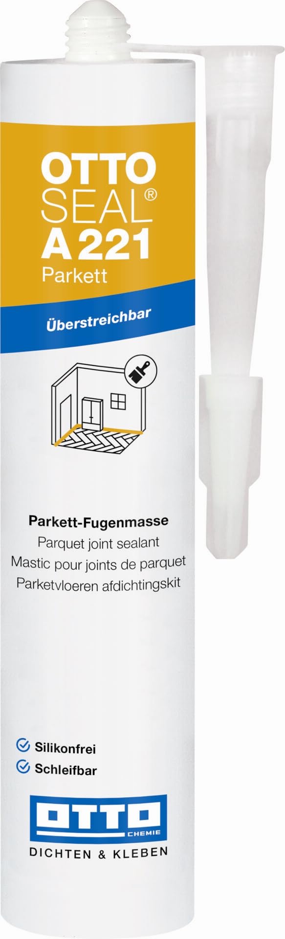 OTTO-SEAL A221 - Masilla para parqué (20 x 310 ml, fresno, pino, abeto, eur. Arce para parqué, laminado, tablones de madera, suelos de corcho, pisos y zócalos, juntas de reparación en madera