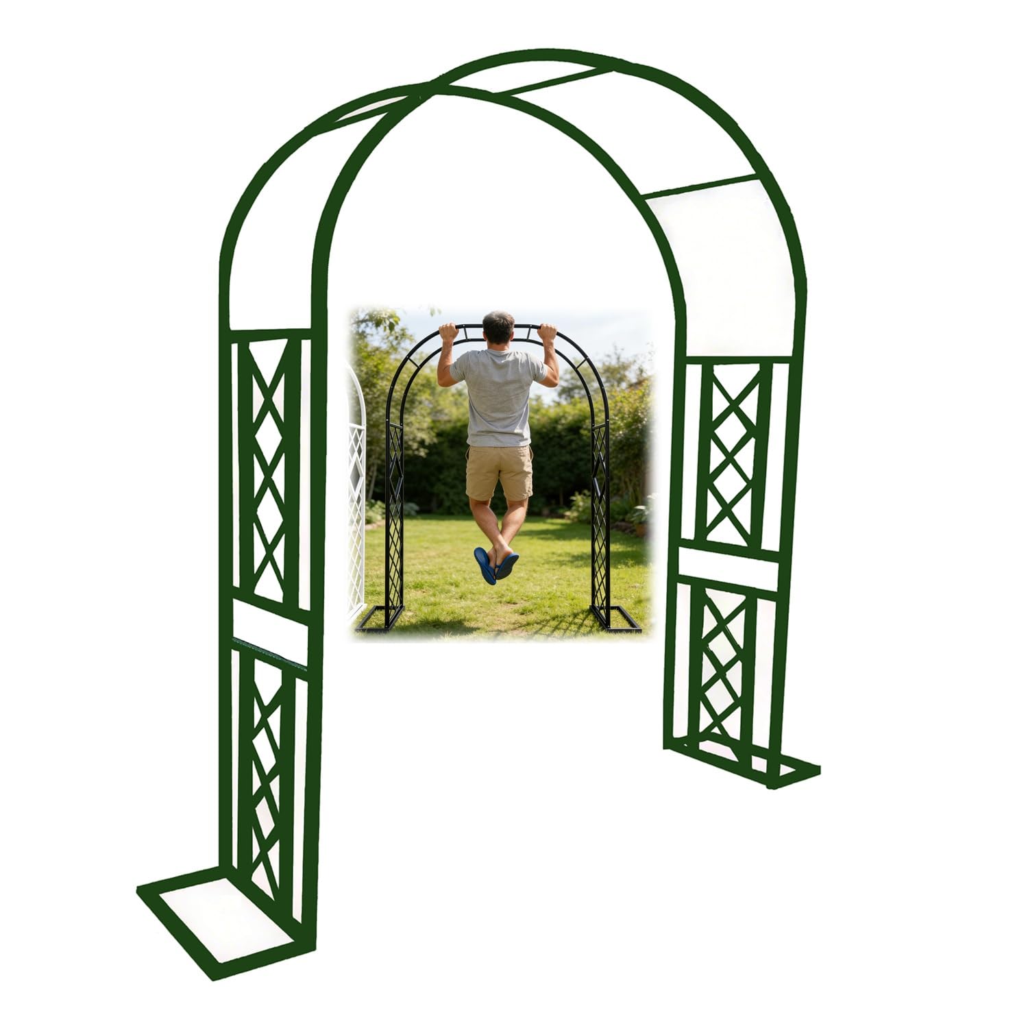 Arche de jardin en métal pour terrasse et pelouse décor de fête extérieur