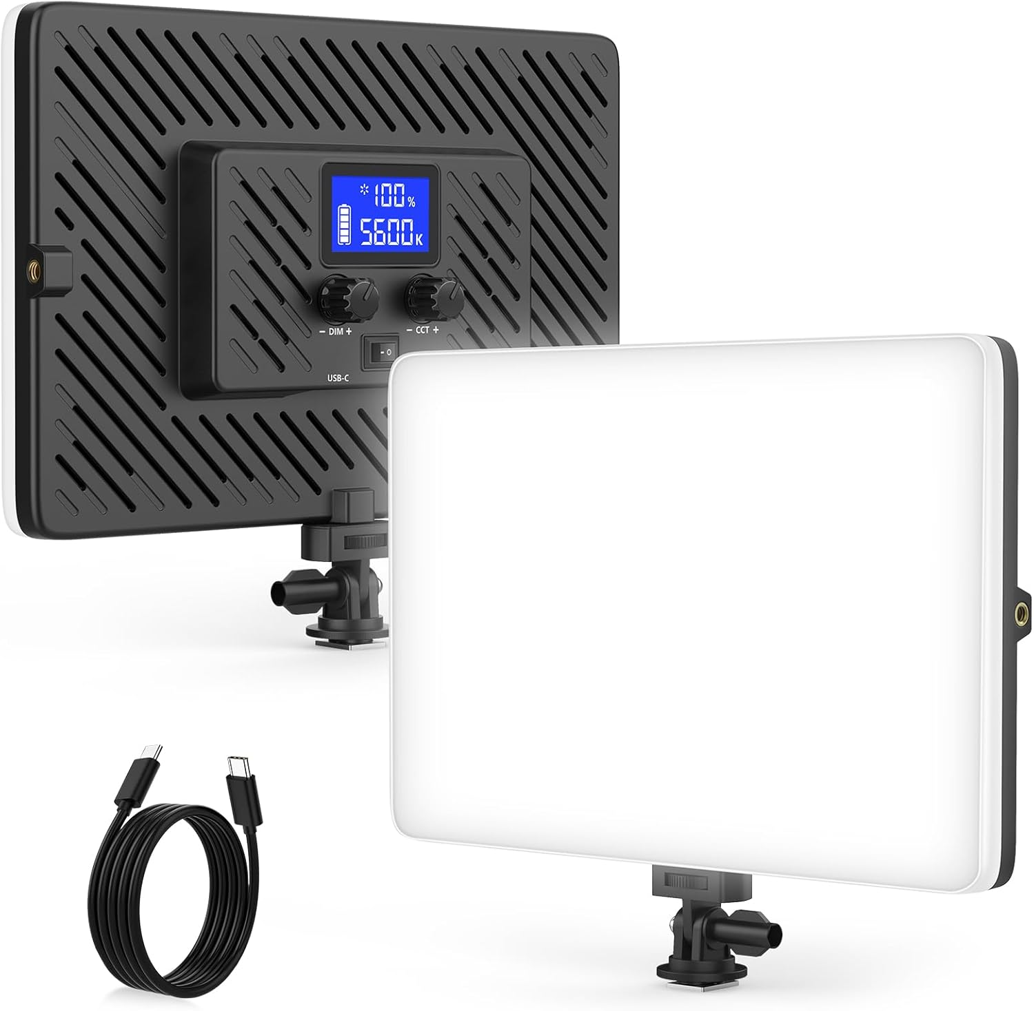 LED Video Light Panel, Photography Lighting Portable Camera Light Built-in 20W 4000mAh Battery Type C, 2500K-8500K Photo Led Light for Video Recording Live Streaming Vlogging Outdoor Indoor