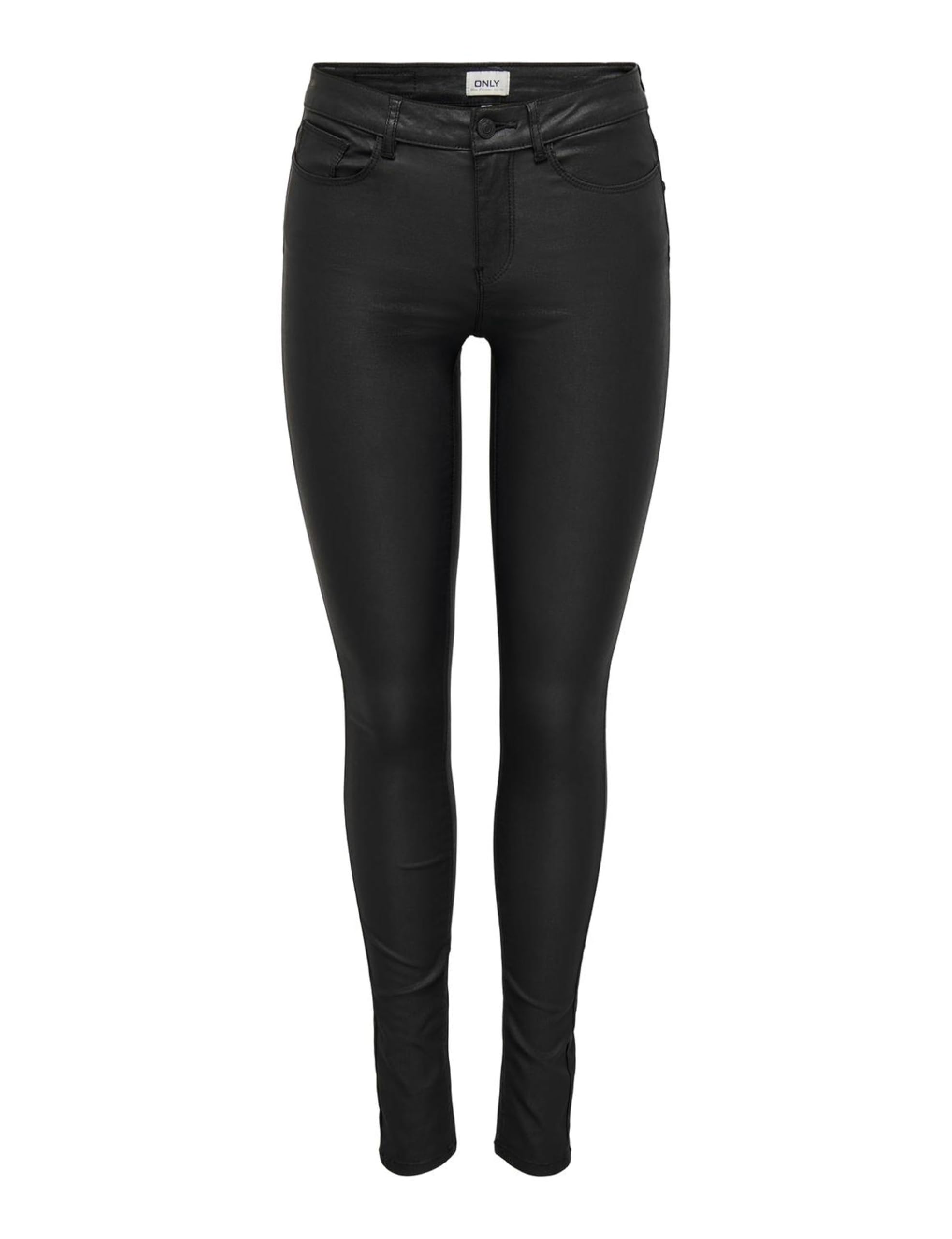 ONLY Women's Anne Mid Waist Coated Noos Skinny Jeans, Black (Black Black), 32W 30L UK