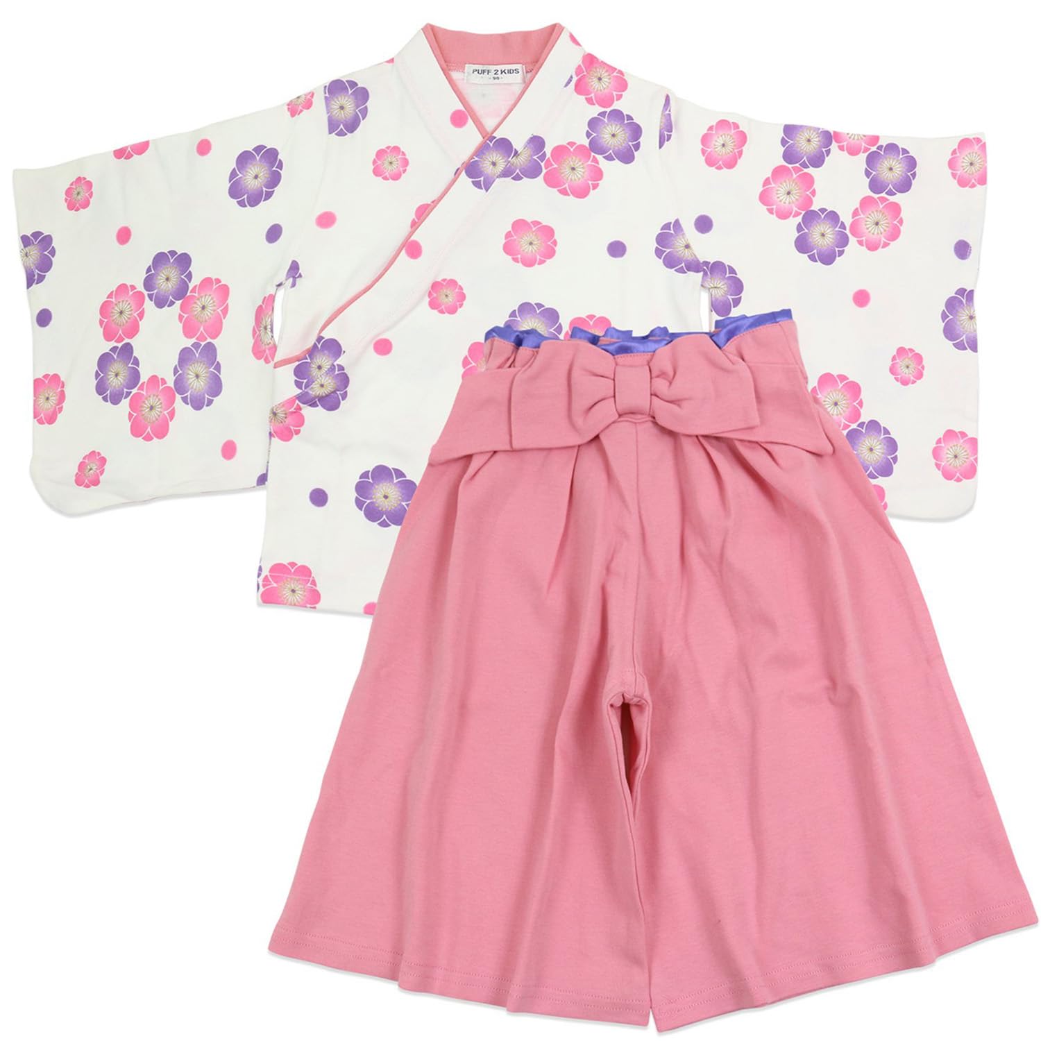 Puff 2 Kids Mameluco Estilo Hakama para bebés y niñas, Estilo Kimono, Mameluco japonés Formal de cumpleaños, Halloween, Vestido Infantil