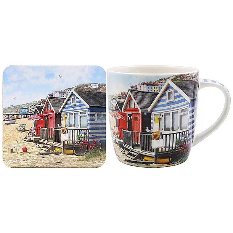 DV Sandy Bay Gift Boxed Fine Ceramic China Mug & Coaster Set