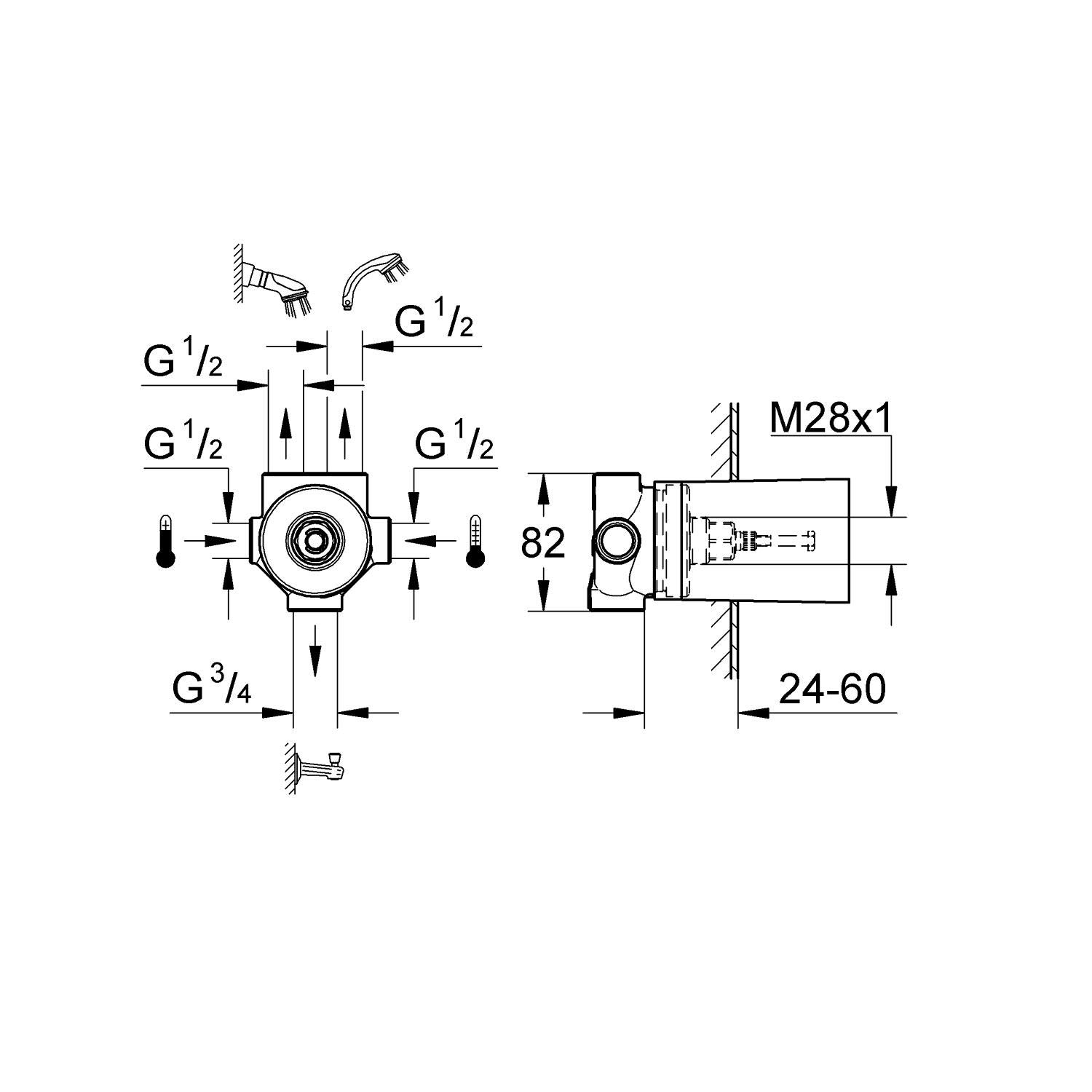 Grohe Inversor de 5 vías Ref. 29708000