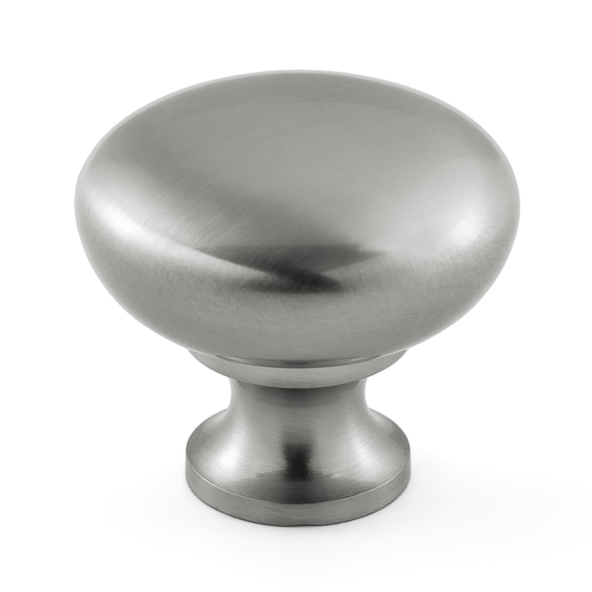 HESTIA HARDWARE 10 Pack 1-1/4 inch Diameter Brushed Satin Nickel Round Zinc Cabinet Knobs for Kitchen Bathroom Closet Dresser Cabinets Cupboard (Z1.10.S)