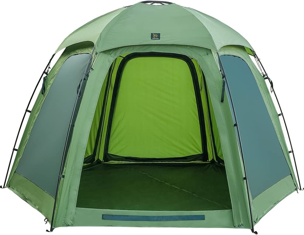 Amazon | deerestガーデンテントRain Melodie六角形ドムテント 3人用