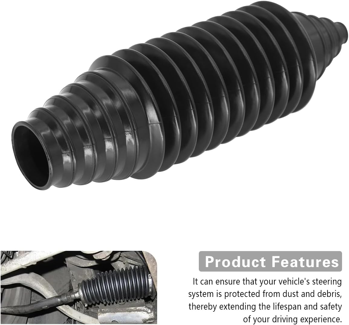 Car Steering Rack and Pinion Tie Rod Boot Tool Kit, Dustproof Silicone Vehicle Bellow Gaiter Pinion Boot Set with Cable Ties Locking Clamps, Auto Inner Tie Rod Boot Accessories