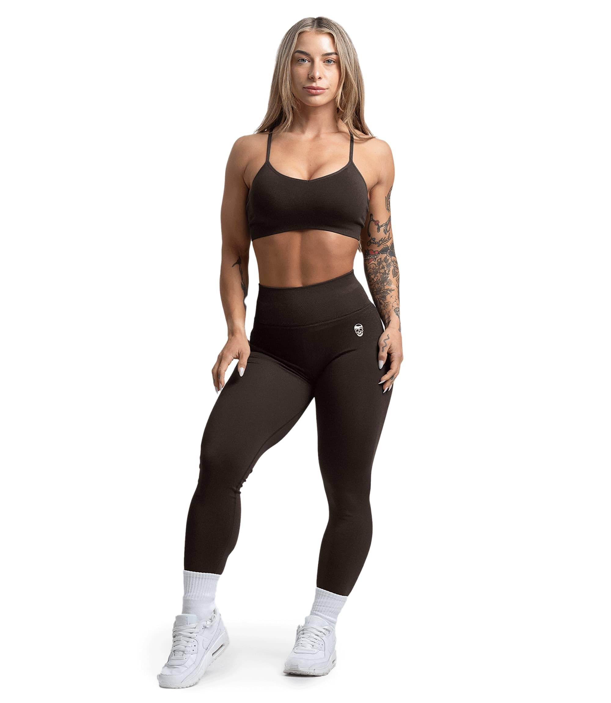 Gymreapers Brasier deportivo sin costuras para mujer, brasier acolchado de compresión sin varillas para gimnasio, yoga y fitness