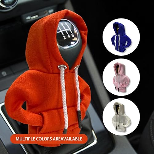 Miniatura 7 de JOYCOURT Funda para palanca de cambios de automóvil, sudadera con capucha de moda, perilla de palanca de cambios para invierno, cálido, para