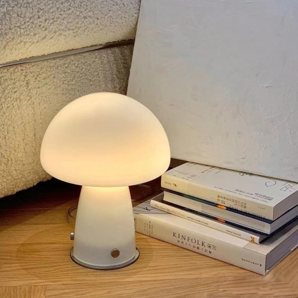 Pilz Tischlampe Hochzeit Nachttischlampe Europäischer Stil Glas Nachtlicht Bauhaus Dekorative Tischleuchte für Schlafzimmer, Wohnzimmer, Hochzeitsgeschenk