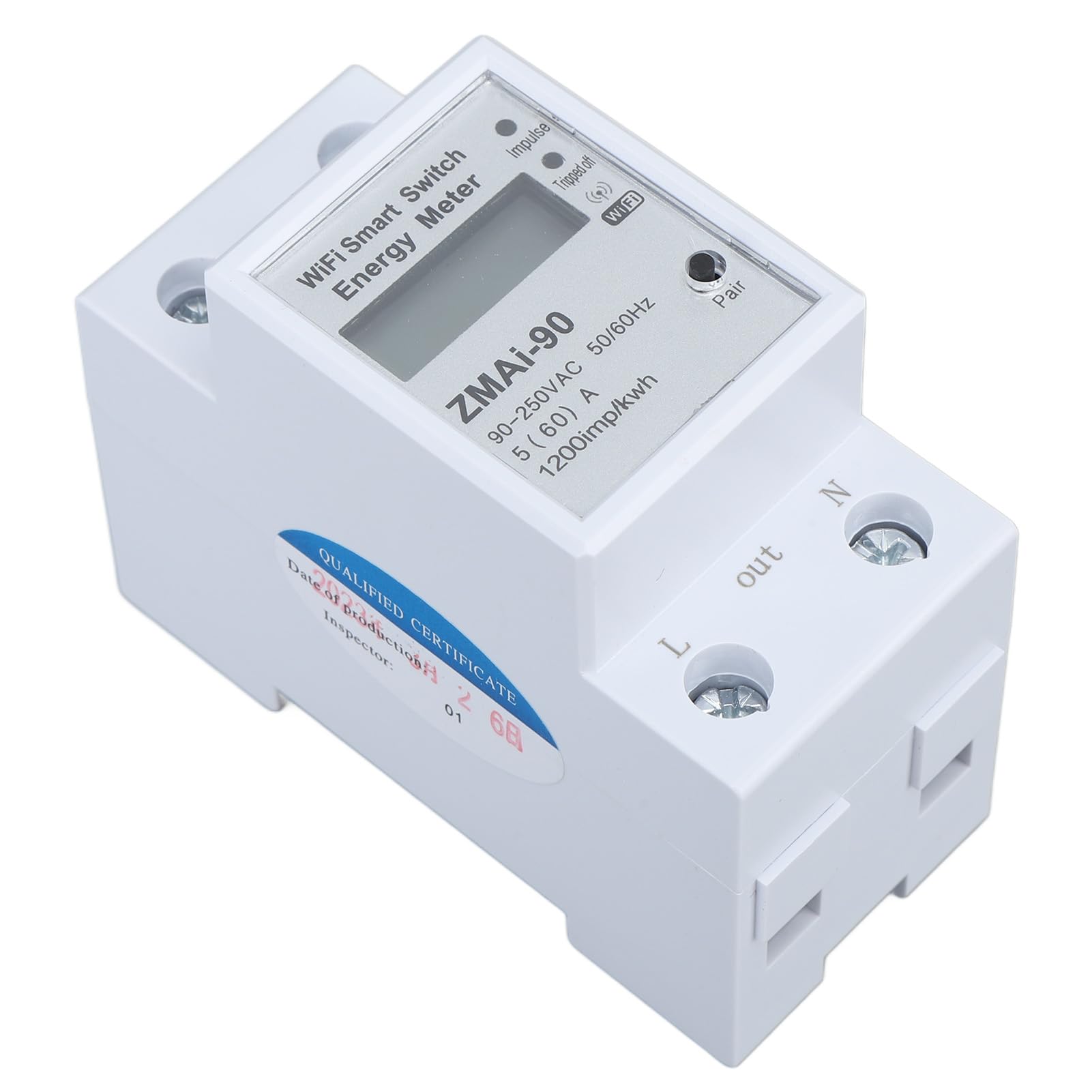 Ferngesteuerter Energiezähler, WiFi-Stromüberwachung, Echtzeit für die Energieverfolgung zu Hause, 110–230 V, 1 Einheit