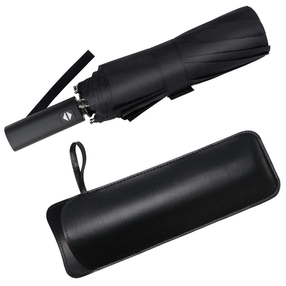 Vicloon Ombrello Pieghevole Compatto Anti-Tempesta, Ombrello Antivento Automatico per Uomo, Ombrello Portatile Automatico Pieghevole Compatto Resistente Leggero con 8 Stecche Rinforzate in Teflon
