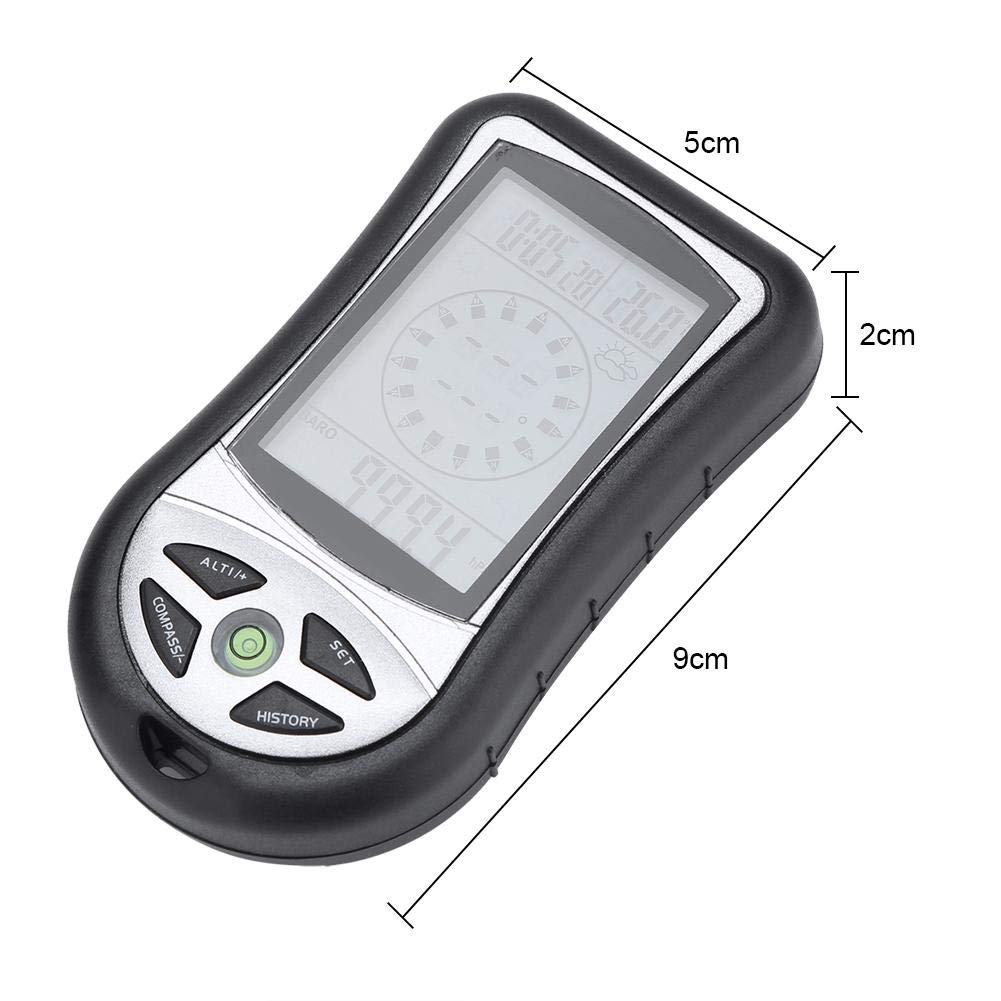 Digitaler Höhenmesser Barometer 8-in-1 Multifunktions für Outdoor | Multifunktionaler Höhenmesser mit Thermometer, Wettervorhersage, Digitaler Kompass, LED-Hintergrundbeleuchtung, Uhrzeit