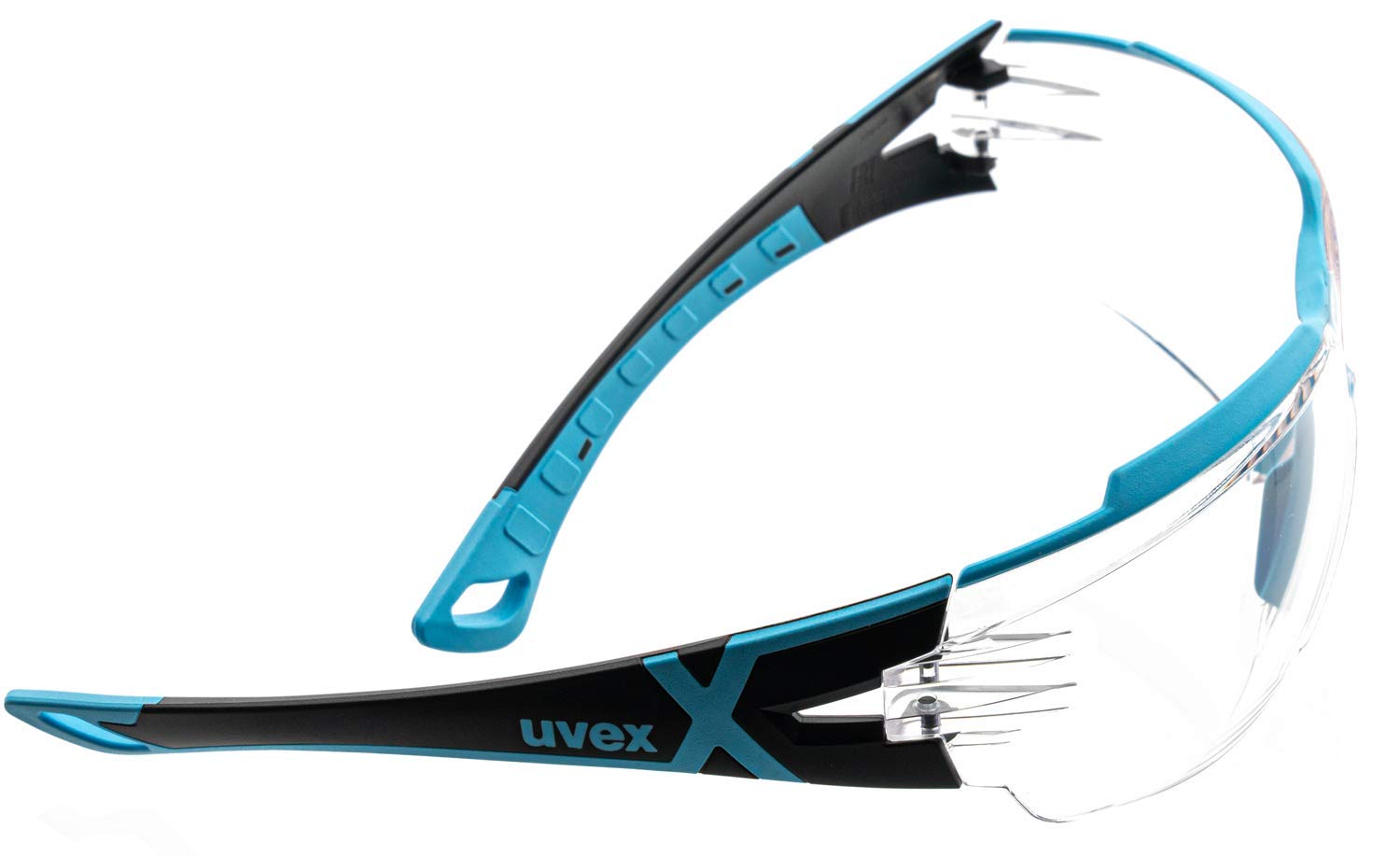 Uvex Pheos CX2 Retail Safety Glasses - Suprav Excellence - Transparent/Black/Blue - Image 3