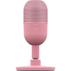 Razer Seiren V3 Mini USB Microphone: Condenser Mic - Supercardioid Pickup Pattern - Tap-to-Mute Sensor with LED Indicator - Shock Absorber - Ultra Compact - PC, Discord, OBS Studio, XSplit - Quartz
