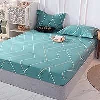 Vista 18 de Sábana de bolsillo profundo de algodón de dibujos animados impreso niños protector de colchón, sábanas antideslizantes para niños y niñas dormitorio