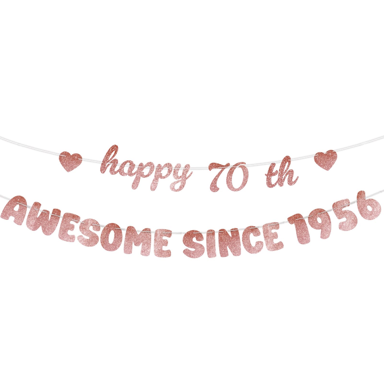 Photo 1 of Juhap Rose Gold 70th Birthday Banner