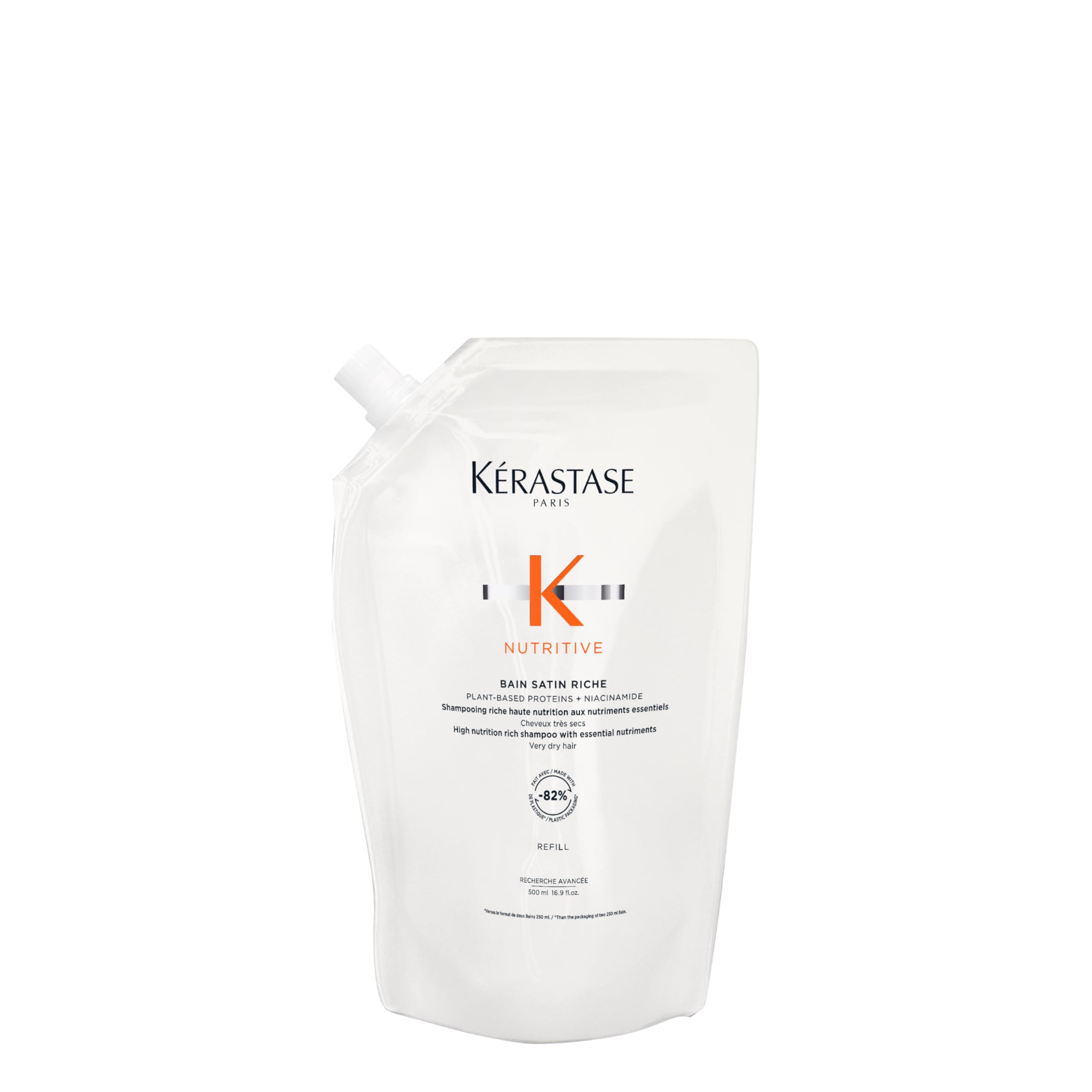 KerastaseNutritive Bain Satin Riche Shampoo | Cleanses & Deeply Replenishes Moisture | With Plant-Based Proteins & Niacinamide | For Medium to Thick to Dry Hair