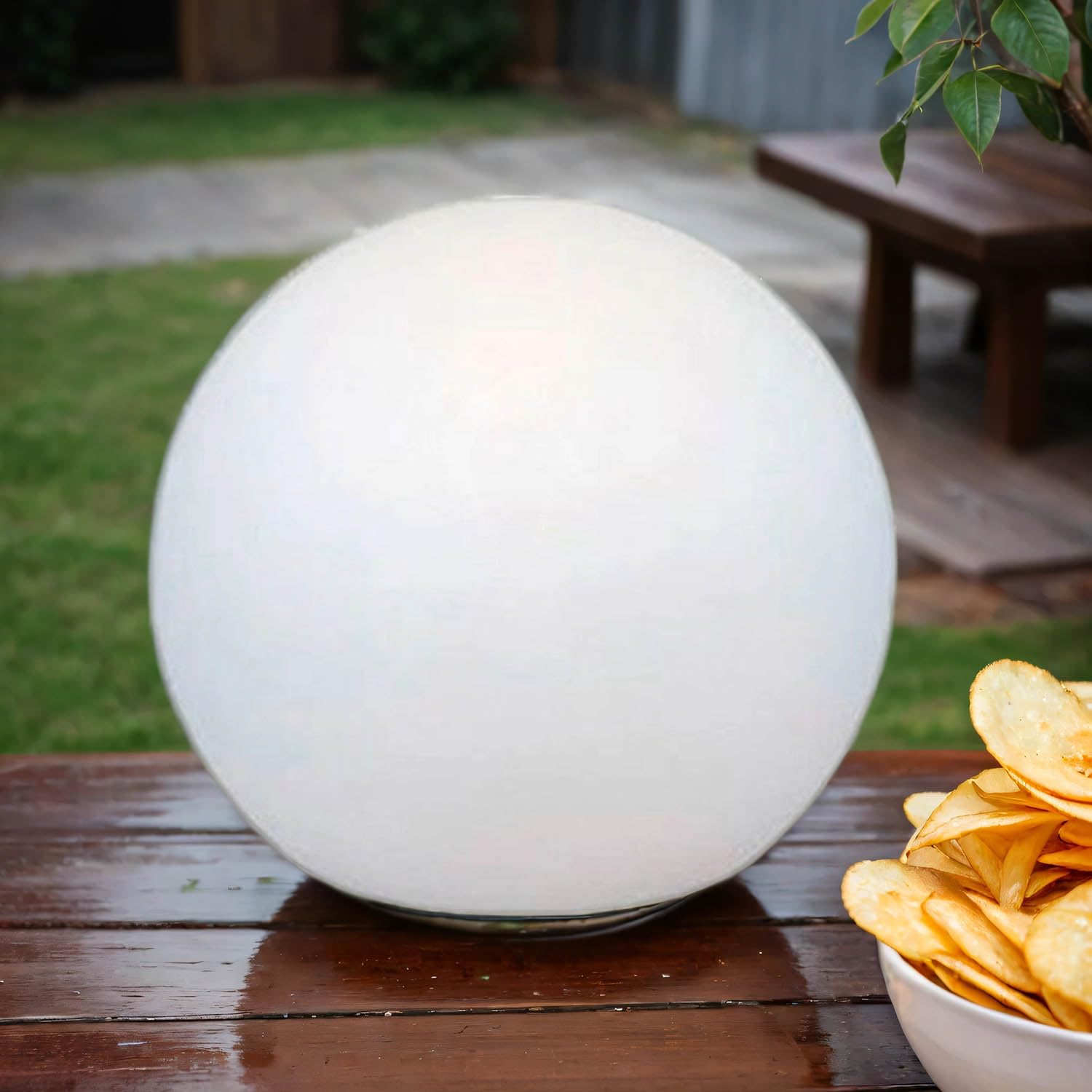Bola de luz LED solar flotante con regulador de intensidad cambio de color mando a distancia IP68 Ø 20 cm blanco RGBW camino de luz jardín terraza