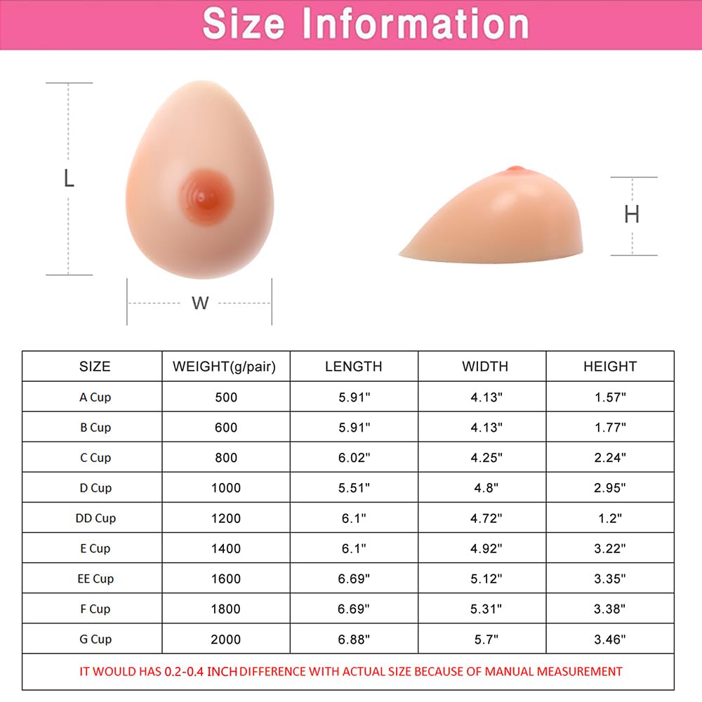 ELMIKA 1 paire de faux seins en silicone pour mastectomie, prothèse, crossdresser, transgenre, cosplay
