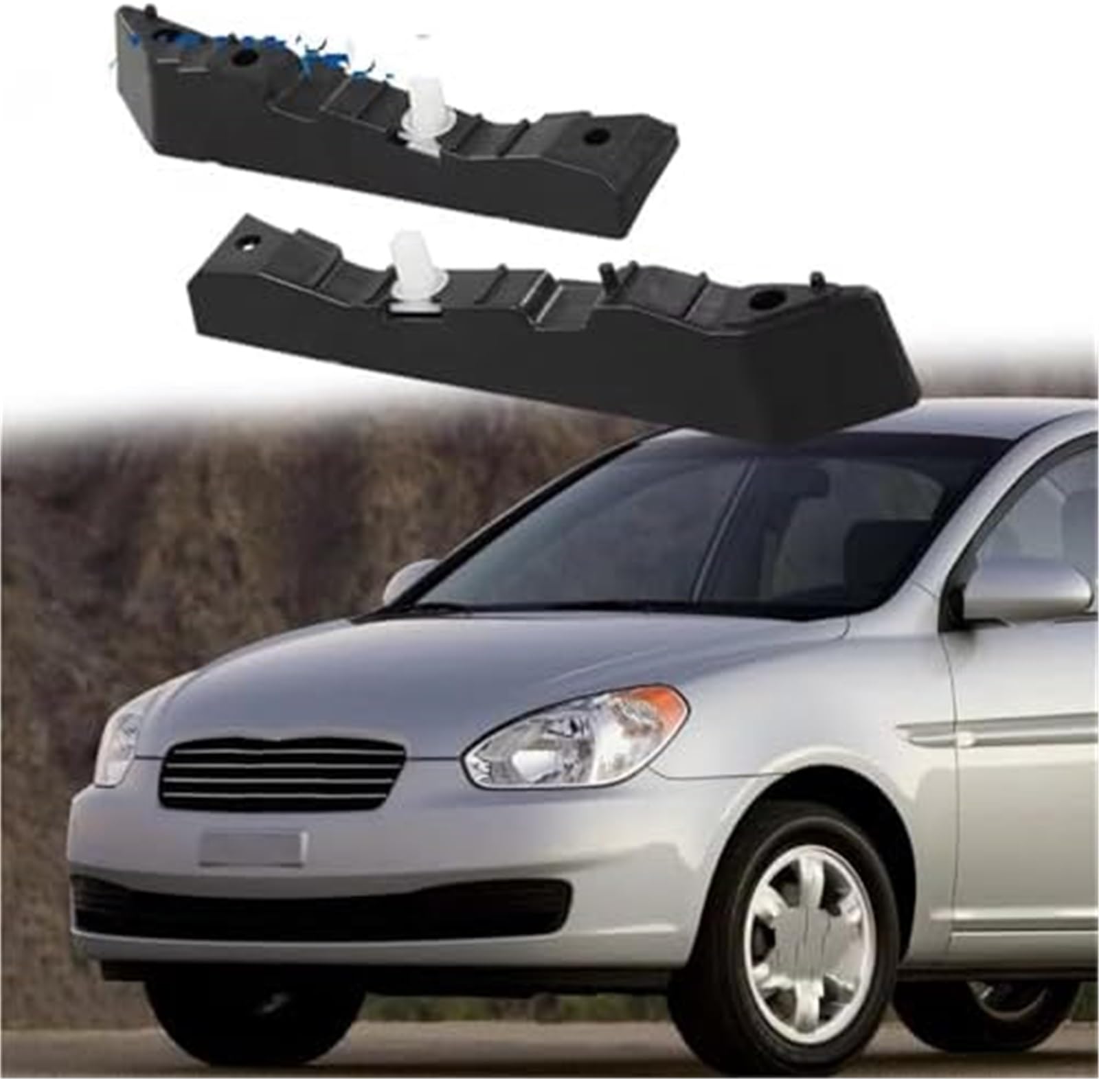 Wsporniki ustalające zderzaka, dla Hyundai Accent 2006 2007 2008 2009 2010 2011 86591-1E000 lewy prawy przedni element dystansowy samochodu Zewnętrzne wsparcie konsoli