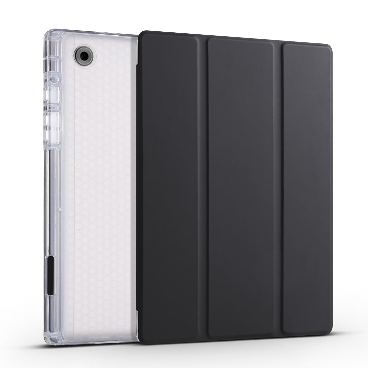 etui kompatybilne z Samsung Galaxy Tab A9 8,7 SM-X110 X115 X117 (kolor: czarny) skórzany silikonowy odporny na wstrząsy stojak etui z klapką