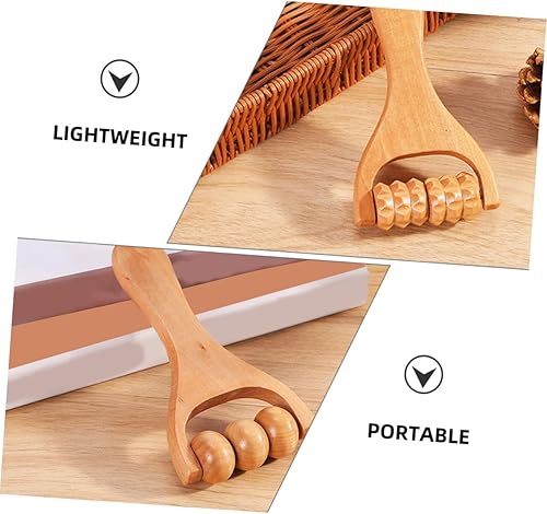 Miniatura 7 de Rodillo de masaje de madera, herramienta manual de rodillo muscular para piernas y pies de espalda, masajeador de terapia de mano para relajación y
