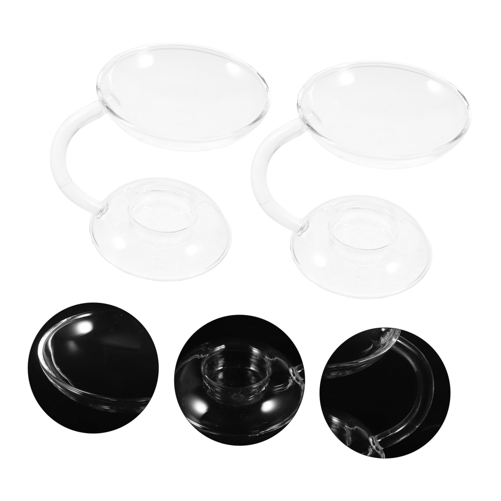OUNONA 2kawałki Sztuk Szklanych Podgrzewaczy Do Świec Tealight Aromatyczny Palnik Olejki Eteryczne Elegancki i Stylowy Świecznik Do Dekoracji Wnętrz Idealny Przyjęcia i Wieczory