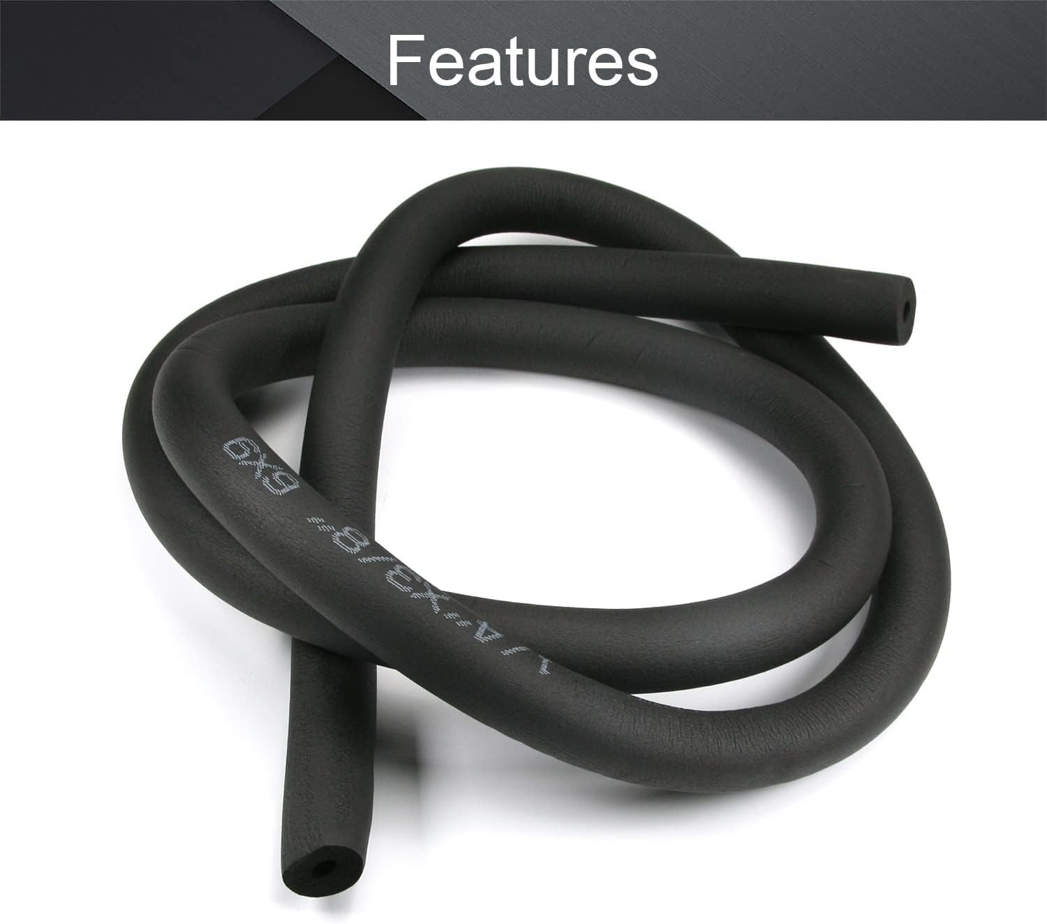 Othmro 2pcs Foam Hose Diameter 22mm/0.87" Internal Diameter 8mm/0.31" Air Conditioner Heat Insulation Pipe Black 1.8m/5.9ft Length