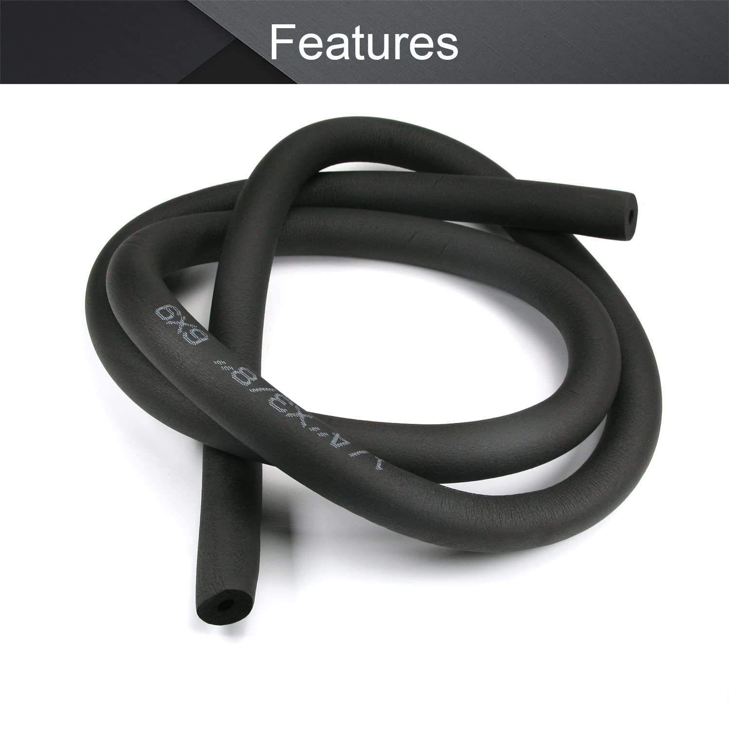Othmro 10mmx9mmx1.8m Tubo di Isolamento Termico Nero Tubo di Schiuma Isolante per Aria Condizionata 2 Pz
