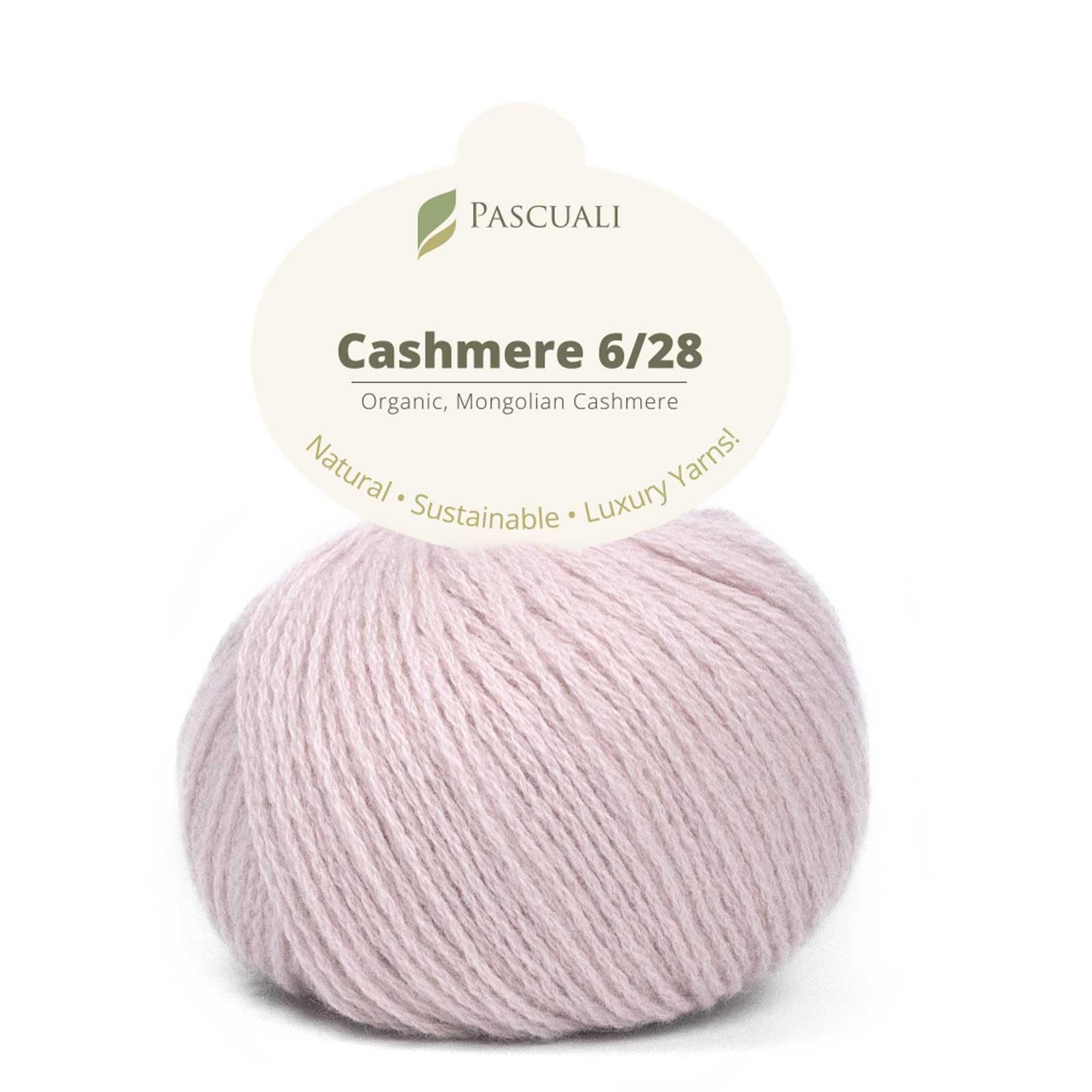 Pascuali Bio Cashmere 6/28. Strickwolle aus 100% Kaschmirwolle Wolle zum Stricken und Häkeln, 4 Knäuel - 100 g - Farbe:Rosenquarz 10