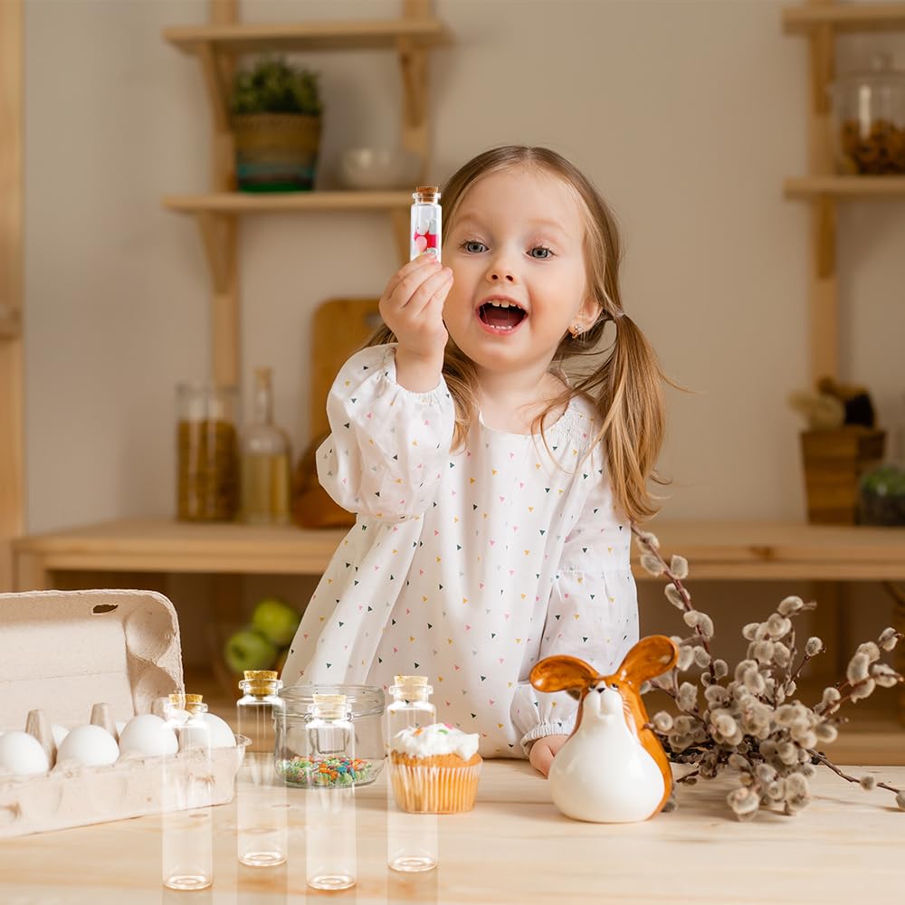 40 Fiole en Verre, 25 ml Petite Fiole en Verre avec Bouchon, Petite Bouteille en Verre avec Carte, Ficelle, Entonnoir, Pour Épices, Bonbons et Cadeaux DIY