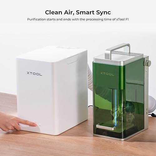 Miniatura 3 de xTool Purificador de aire de humo de escritorio F1, extractor de humos con filtración de 3 capas, purificador de aire portátil Hepa solo para