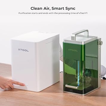 xTool Desktop Smoke Purifier for M2, F2, F1, M1 Ultra, Fume Extractor with 3-layer filtration, Hepa Portable Smoke Purifier for Laser Engraver