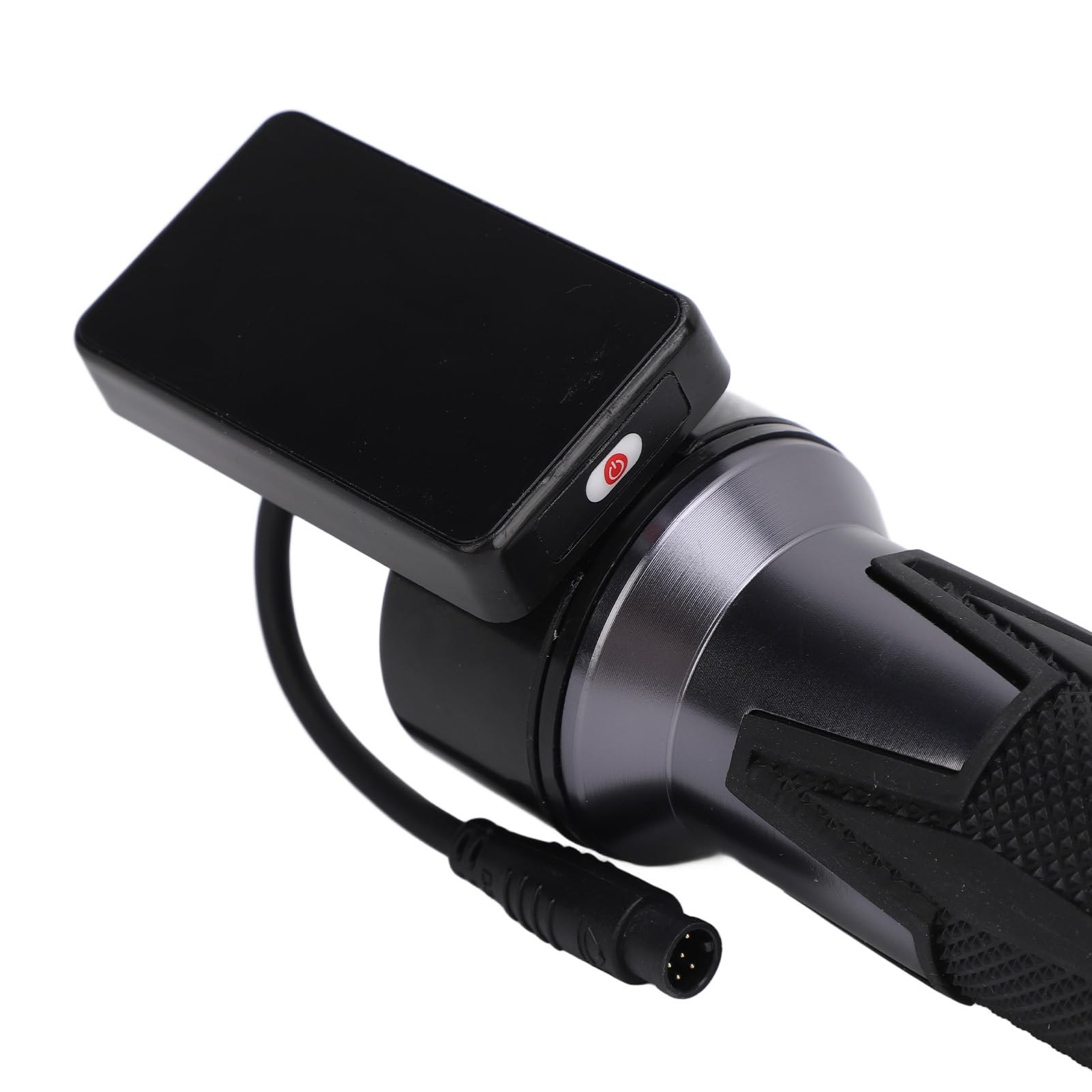 Empuñadura del Acelerador de Bicicleta Eléctrica, Empuñadura de Acelerador Giratorio para Patinete de 48V con Pantalla LCD y Conector Impermeable de 6 Pines, Llave del Acelerador