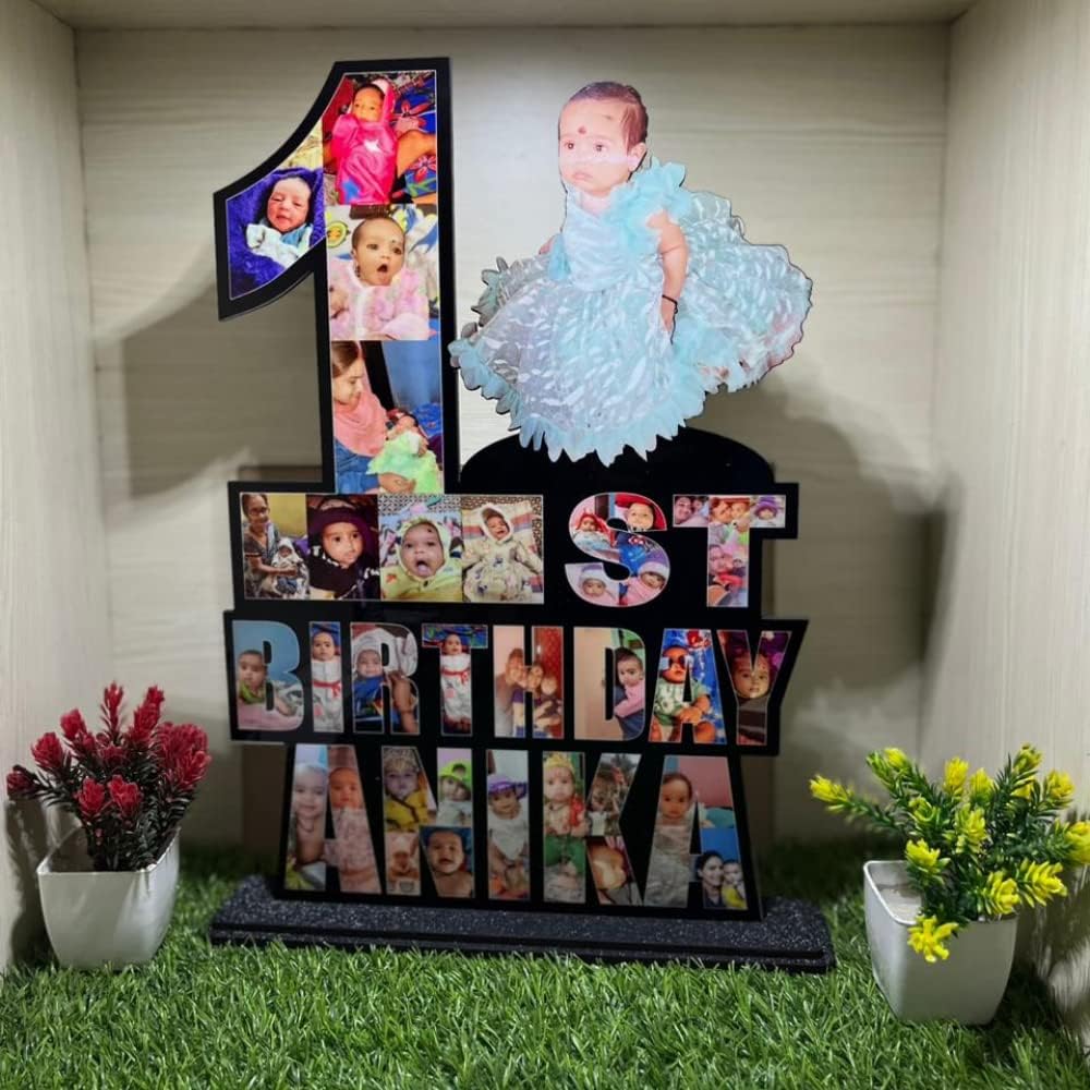 WEHATKE Customized Kids Frame First Year Frame with Photos | Best & Unique Gift for Baby (12 inch)