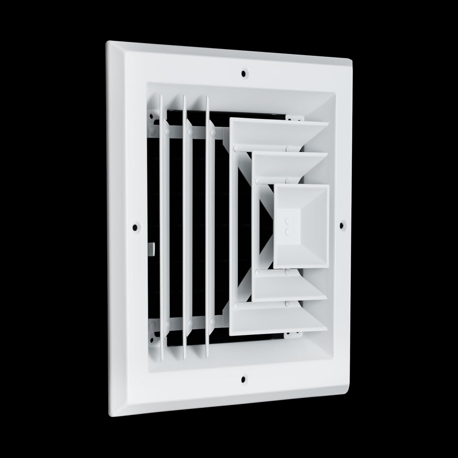 Fits 8x8 Duct Opening 3 Way Aluminum Square Ceiling Diffuser by Handua | Register Vent Cover Grille for Ceiling | Rust Proof | White | Outer Dimensions: 9.75" X 9.75"