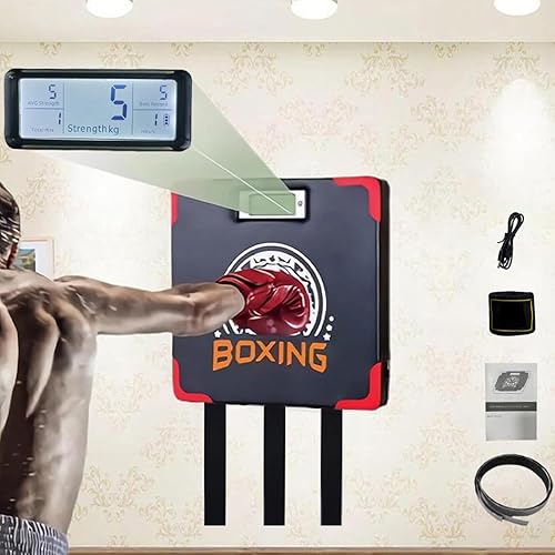 Probador de fuerza de boxeo, que muestra fuerza y velocidad, una máquina perforadora con altura ajustable, una máquina colgante de pared de boxeo