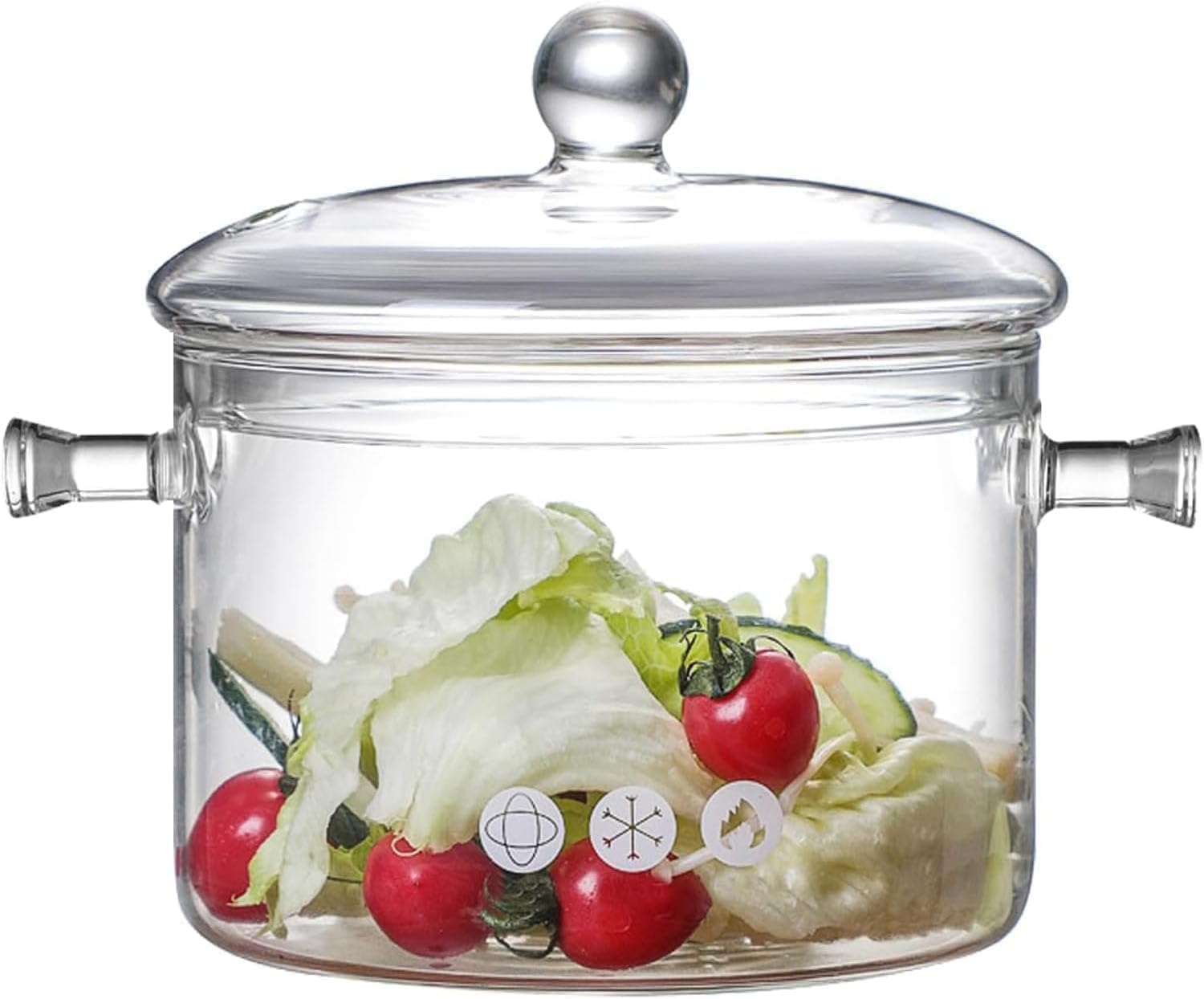 1500ml/50oz Glass Saucepan with Cover, Heat Resistant Stovetop Glass Cooking Pot with Lid for Pasta Noodle, Soup, Milk, Clear Simmer Pot for Potpourri Christmas Holiday Home Fragrance (Clear-1)