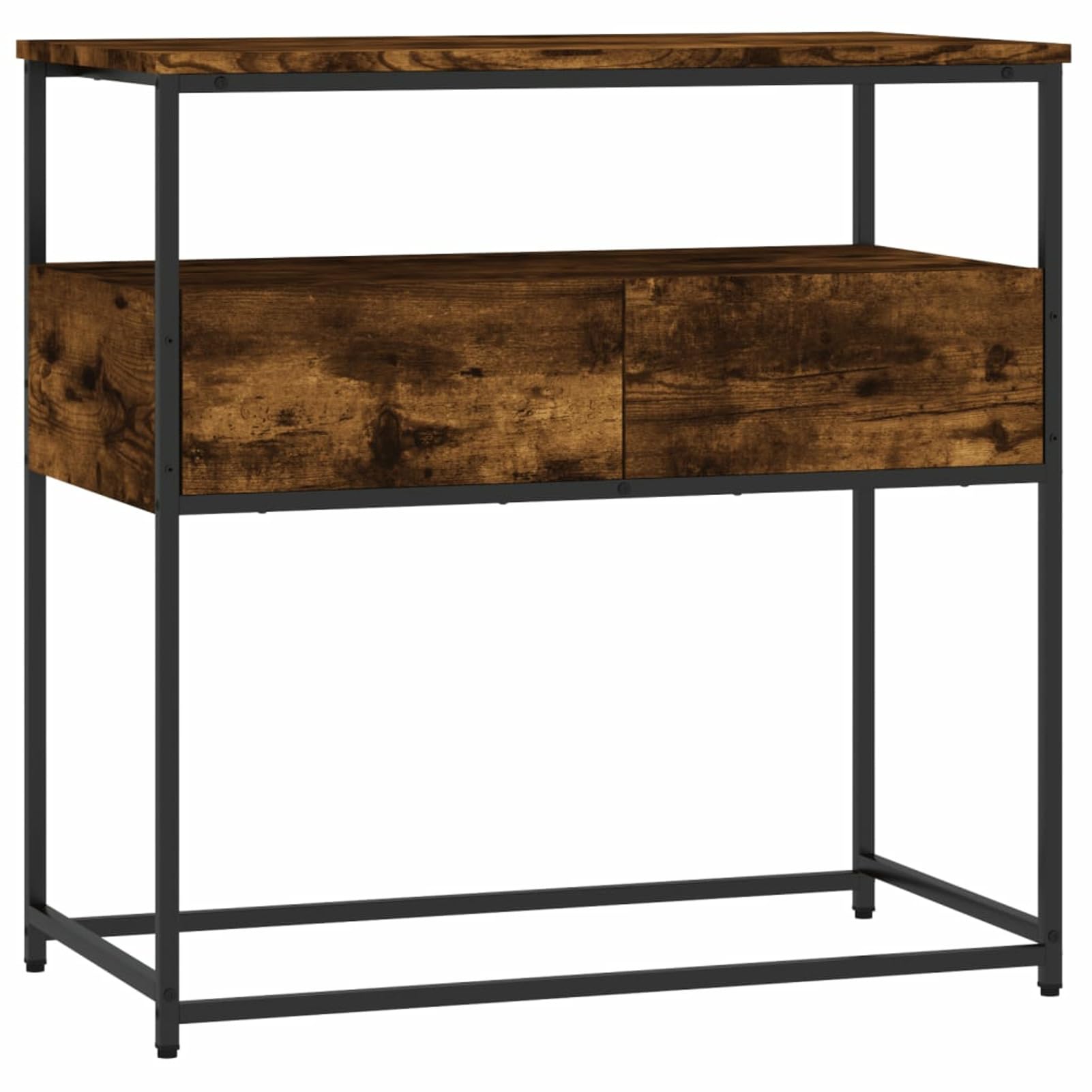 Tidyard Table Console chêne fumé 75x40x75 cm Bois d'ingénierie, Table de Bout de Canapé, Meuble d’entrée pour Salon, Entrée, Couloir, Salle à Manger