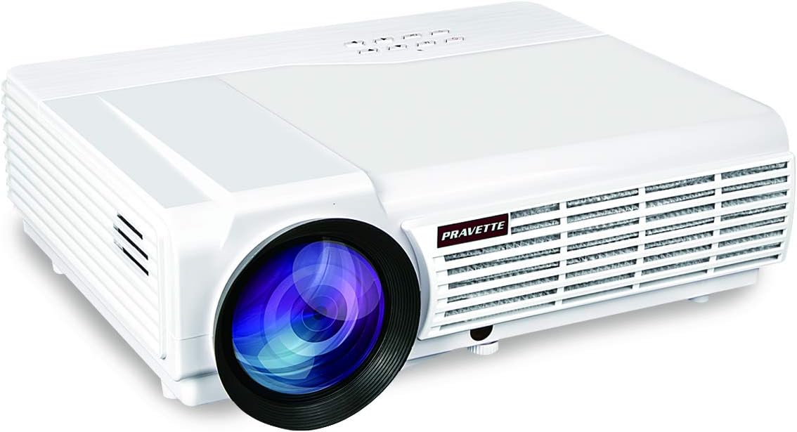 Projector PRAVETTE Outdoor Projector Support Full HD Video/1080P Movie, Home Audio/LCD,LED TV/Digital Video Recorder,Phone/PC/Camera 240'' Screen 50,000-hour Life, Model 1