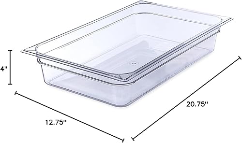 Miniatura 6 de Soro Essentials - Sartén de policarbonato de tamaño completo de 4 pulgadas de profundidad, color transparente, recipiente de almacenamiento de