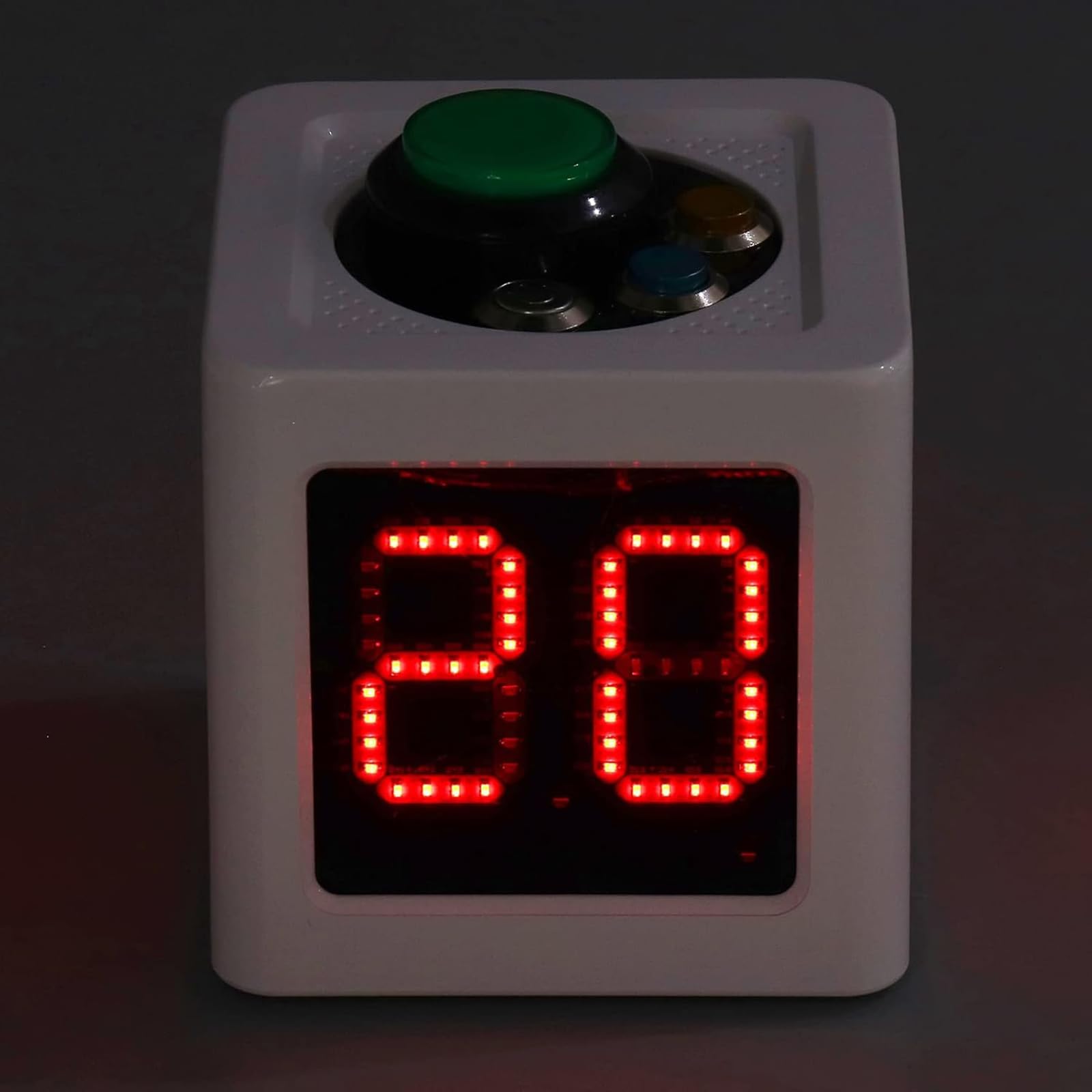 Temporizador de Cubo de Reloj de Carrera LED, cronómetro de Cuenta Regresiva de Disparo Digital de 4 Lados de 1.4in, Brillo Ajustable, para Juegos de Mesa
